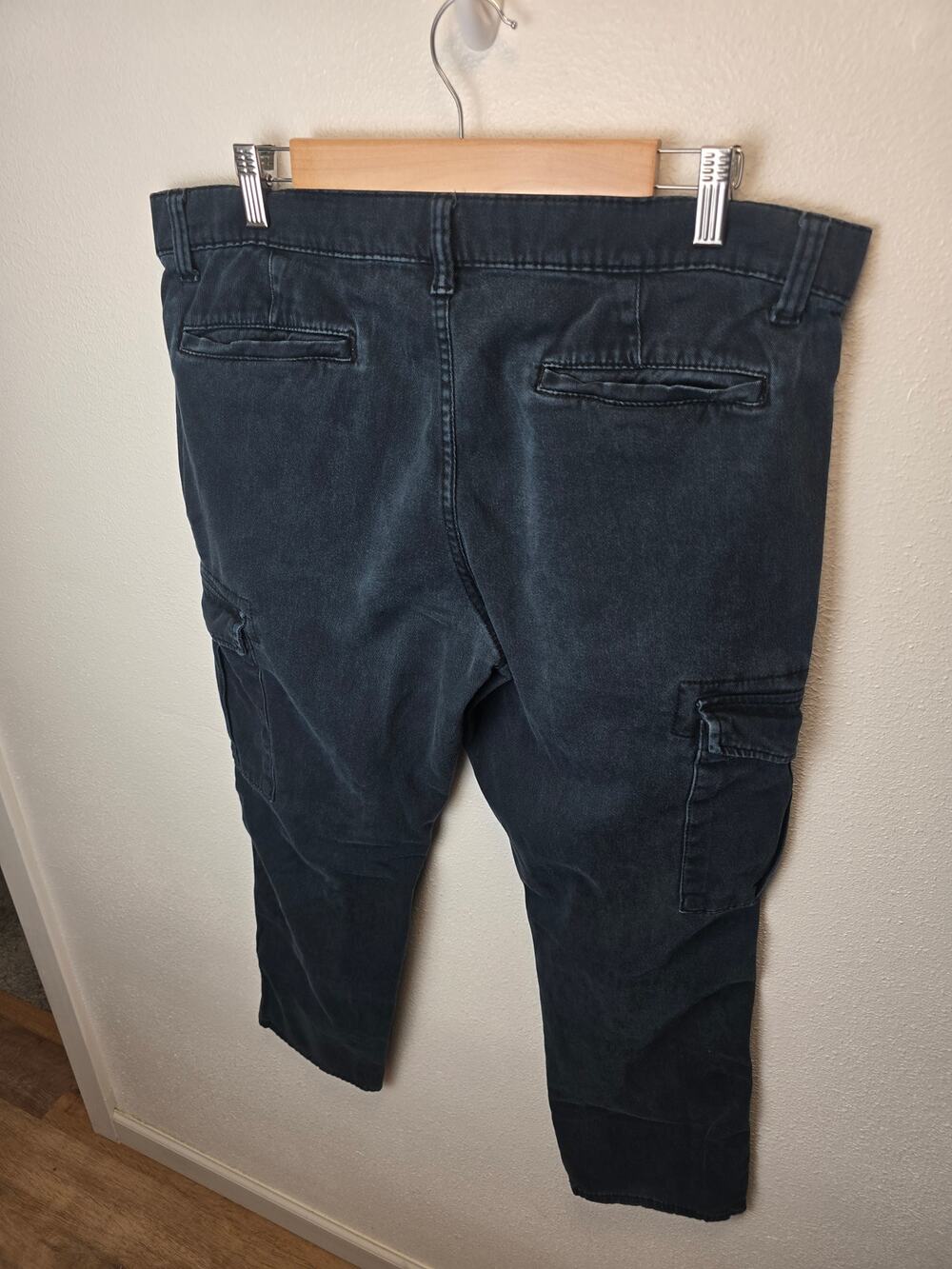 US Polo Assn Cargo Pants Mens 34x30 Dark Navy Faded Stretch Utility Y2K